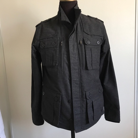 Kane Unke Gray Military Jacket Size 